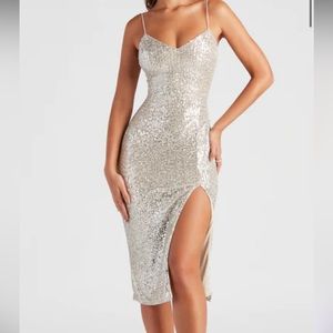 Sequin body on dress
